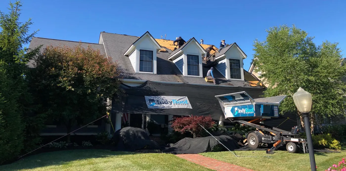 Storm damage documentation on a Spring Orchard commercial building